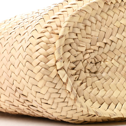 Celine Raffia Calfskin Triomphe Medium Panier Tan 8 of 9