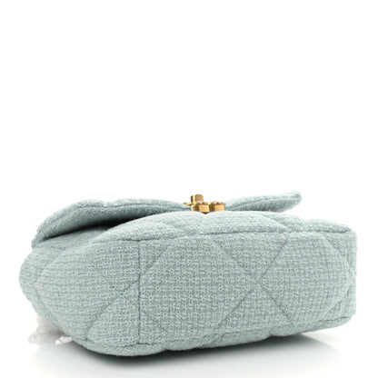Chanel Tweed Mixed Fibers Quilted Medium Chanel 19 Flap Light Green 4 of 10