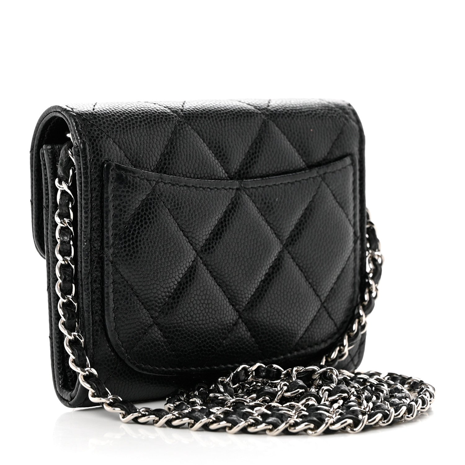 Chanel Caviar Quilted Flap Card Holder On Chain Black 3 of 8