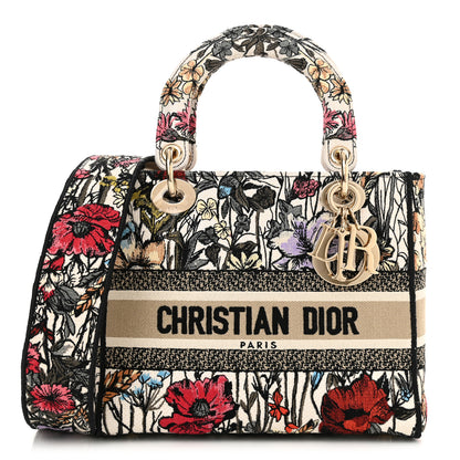 Christian Dior Canvas Embroidered Mille Fleurs Medium Lady D-Lite Multicolor 1 of 11