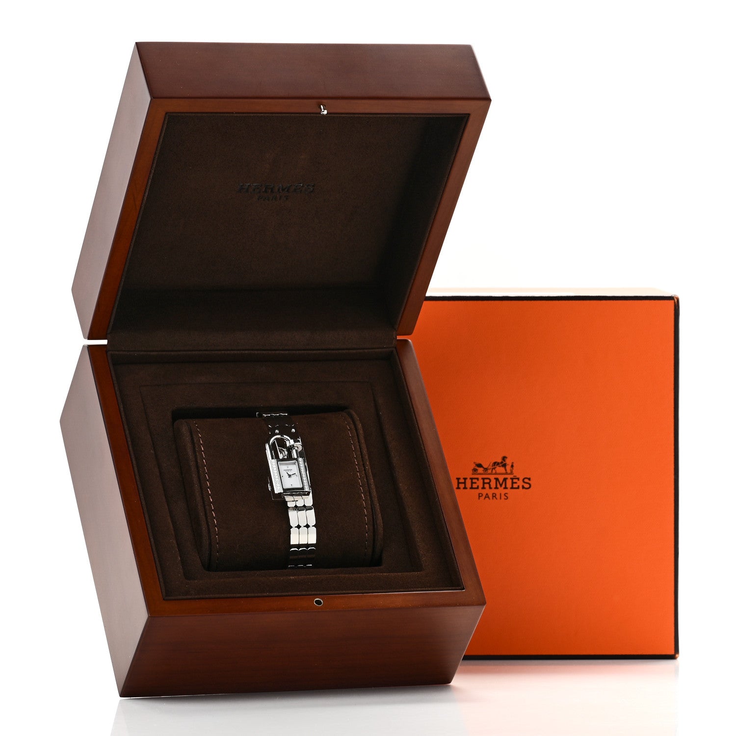 Hermes Stainless Steel Diamond 16mm Kelly Quartz Watch 9 of 9