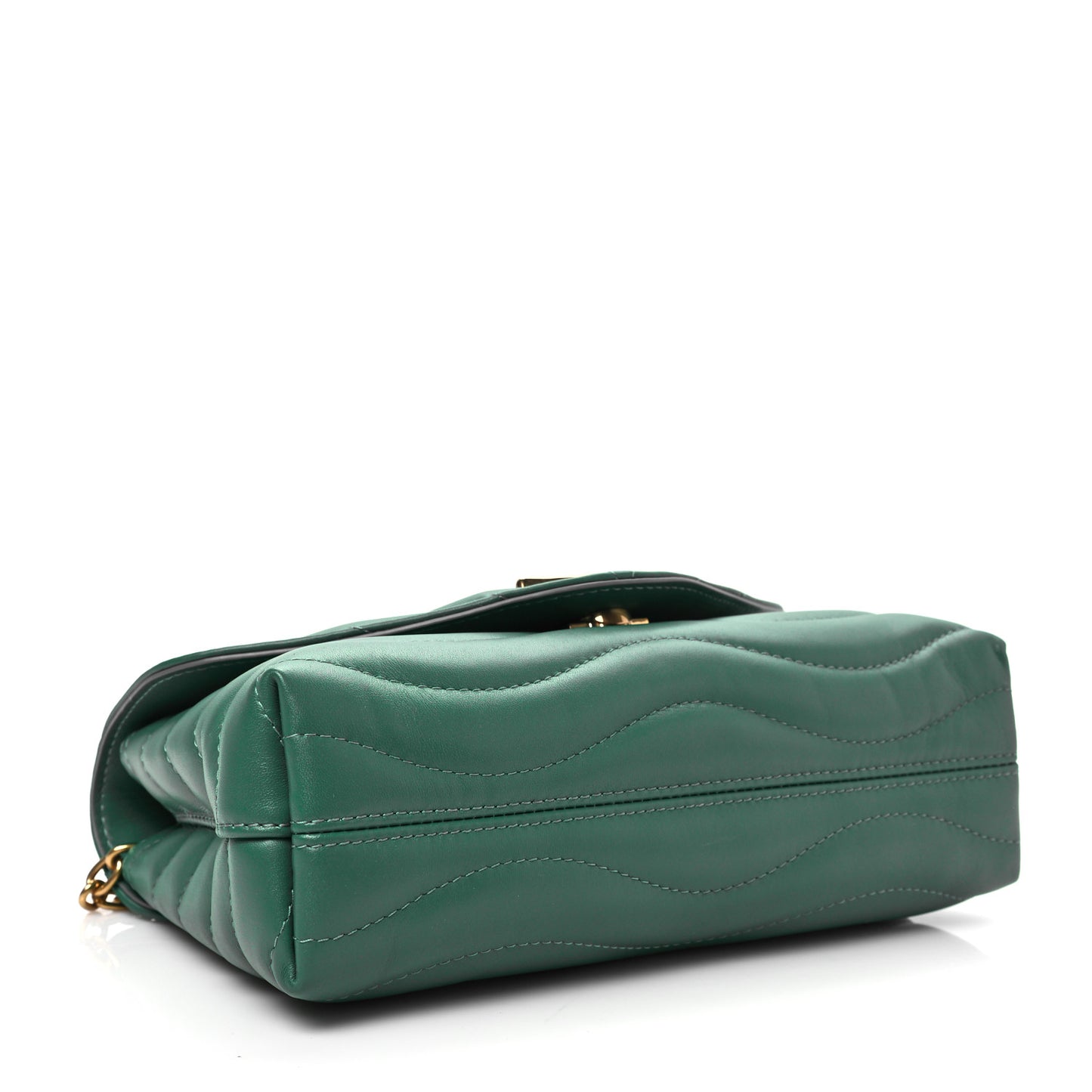 Calfskin LV New Wave Chain Bag Emerald