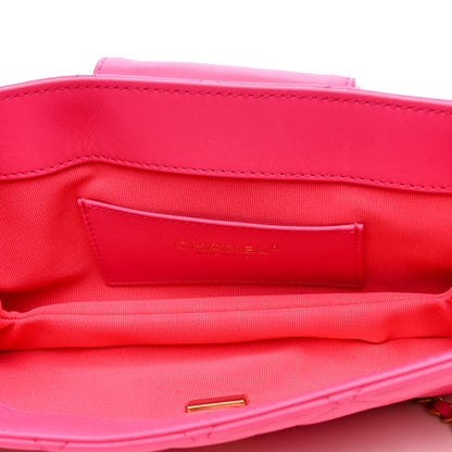 Chanel Lambskin Quilted Giant CC Baguette Bag Fuchsia 5 of 11