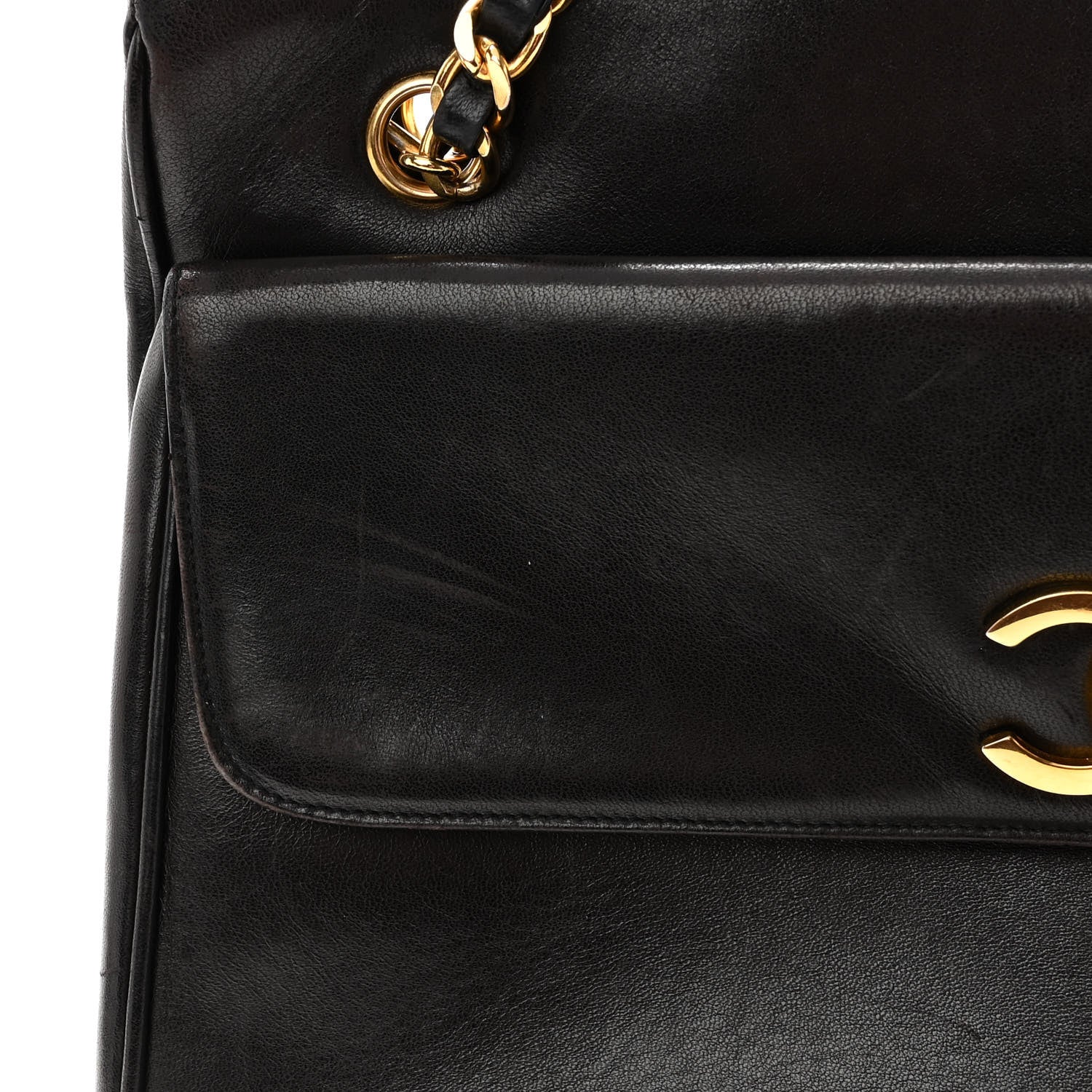 Chanel Lambskin Flap Shoulder Bag Black 11 of 11