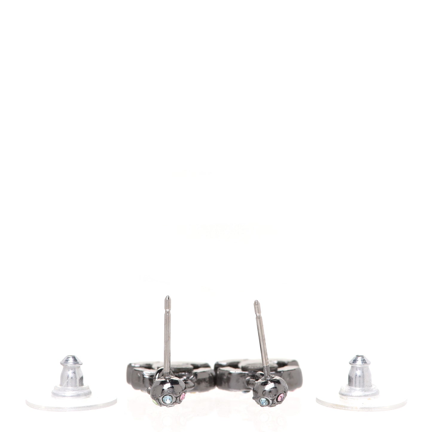 Crystal CC Drop Earrings Silver Multicolor