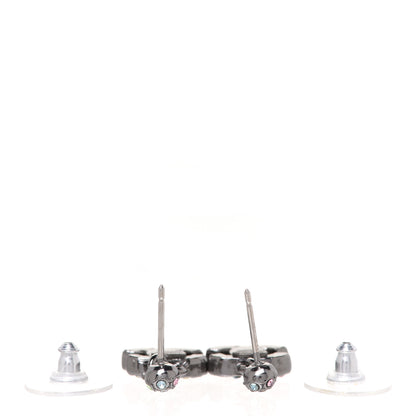 Chanel Crystal CC Drop Earrings Silver Multicolor 3 of 5