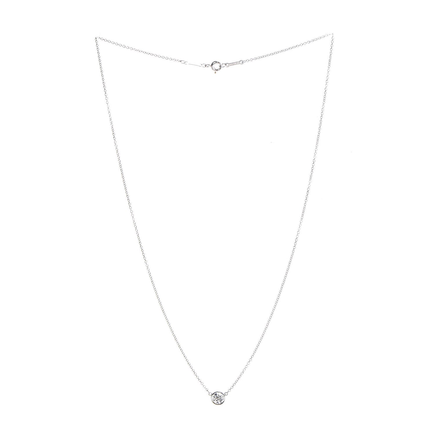 Platinum Diamond .35ct Elsa Peretti Diamonds by the Yard Pendant Necklace