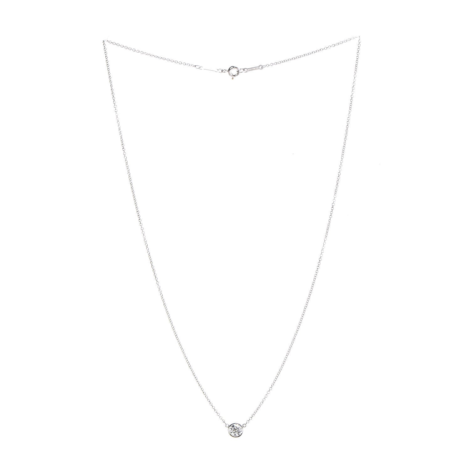 Tiffany Platinum Diamond .35ct Elsa Peretti Diamonds by the Yard Pendant Necklace 3 of 8