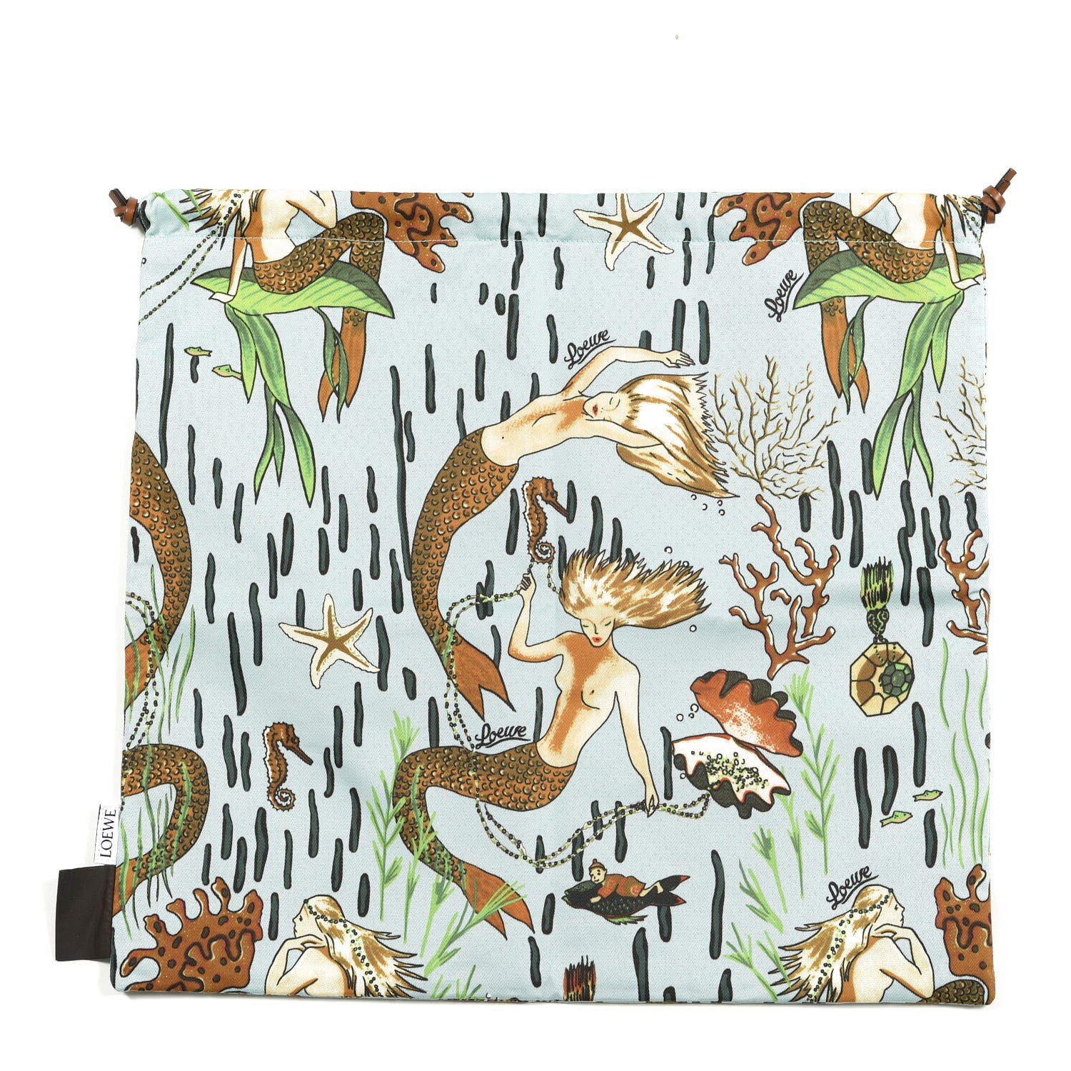 Loewe Canvas Mermaid Print Paula's Ibiza Small Drawstring Pouch 3 of 5