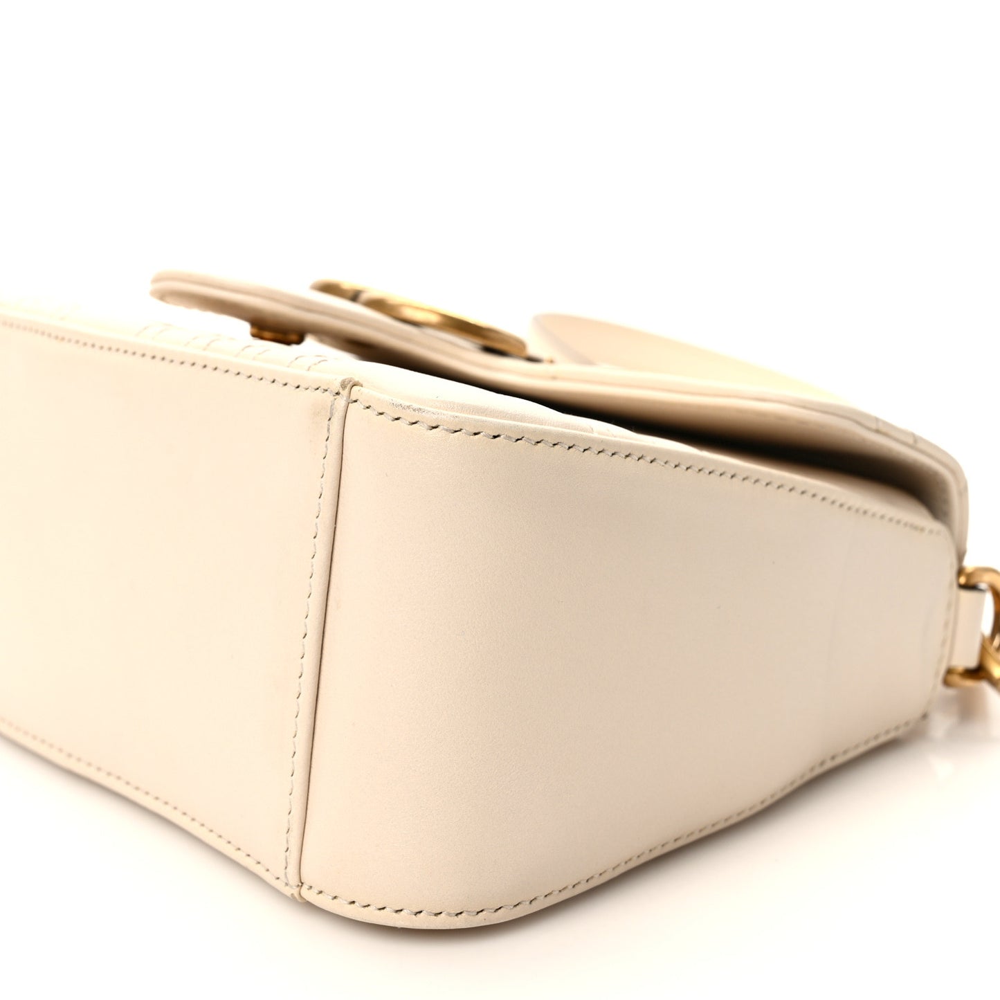 Calfskin Matelasse Mini GG Marmont Top Handle Shoulder Bag White