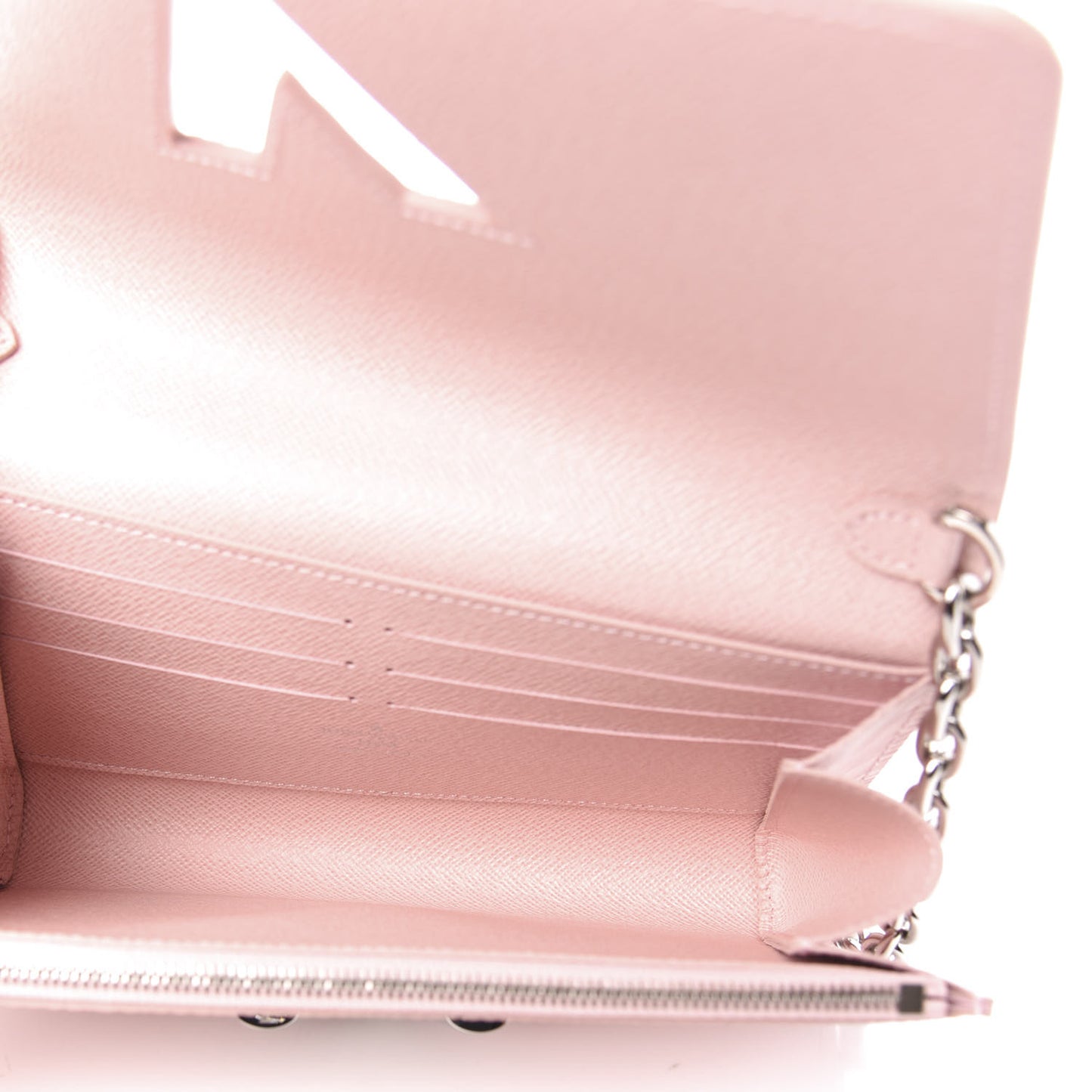 Epi Twist Chain Wallet Rose Ballerine