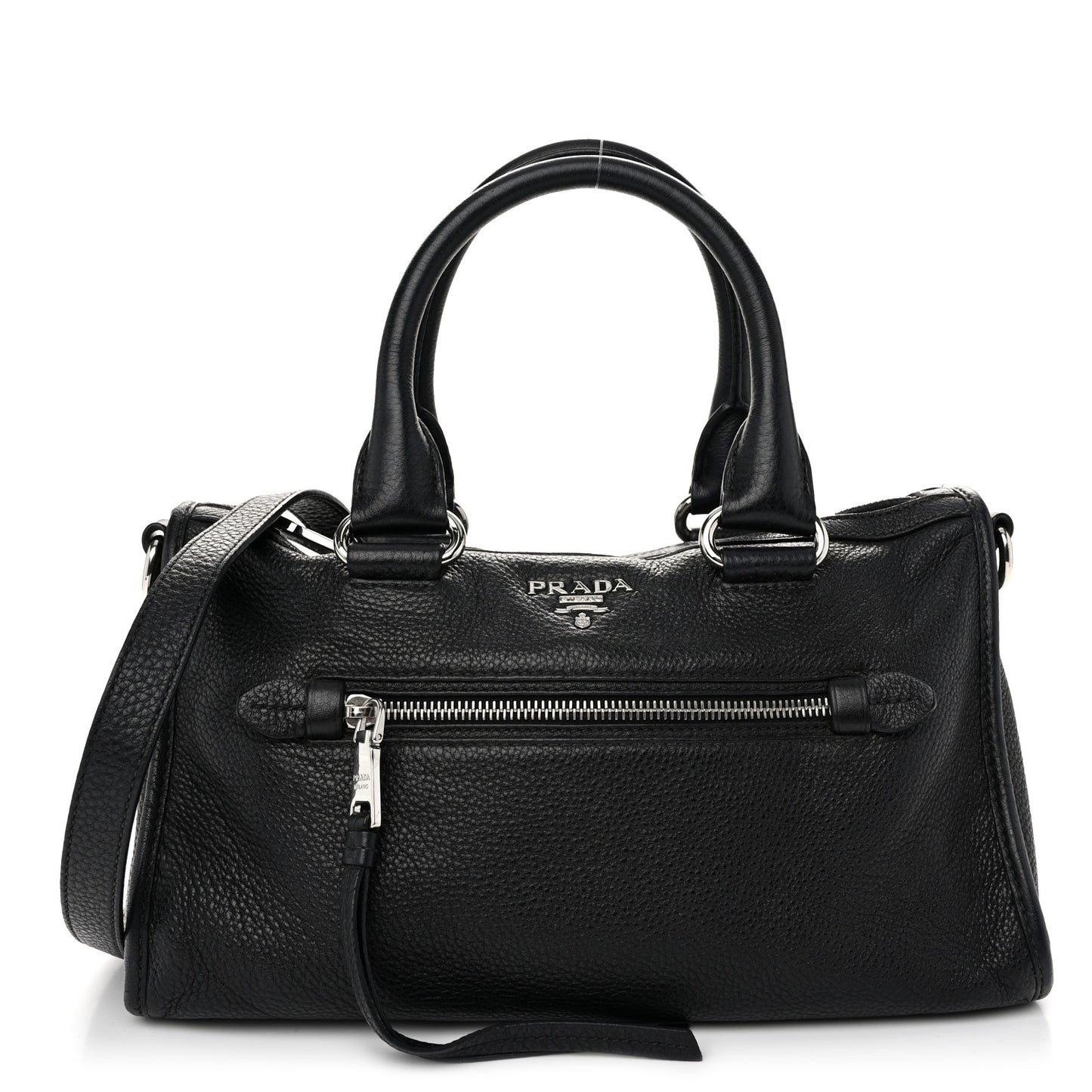 Vitello Daino Shopping Satchel Black