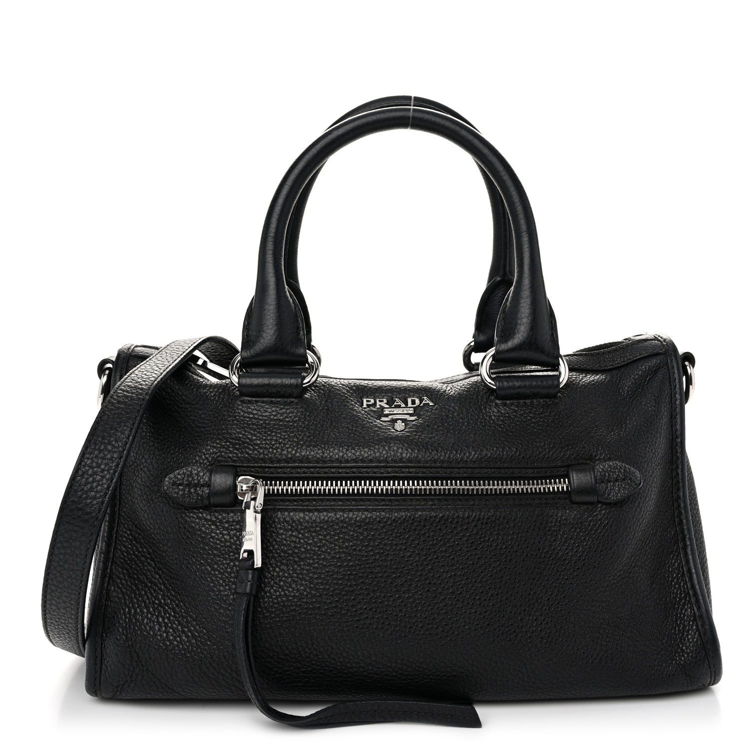 Prada Vitello Daino Shopping Satchel Black 1 of 10