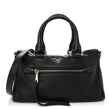 Prada Vitello Daino Shopping Satchel Black 1 of 10