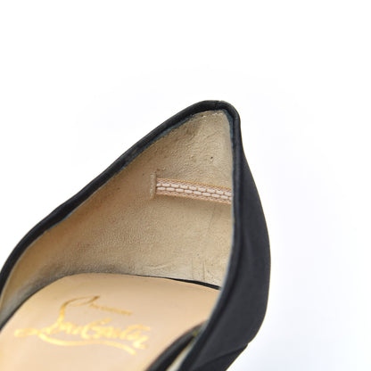 Christian Louboutin Satin Volpi Peep Toe 150 Platform Sandals 35 Black 9 of 15