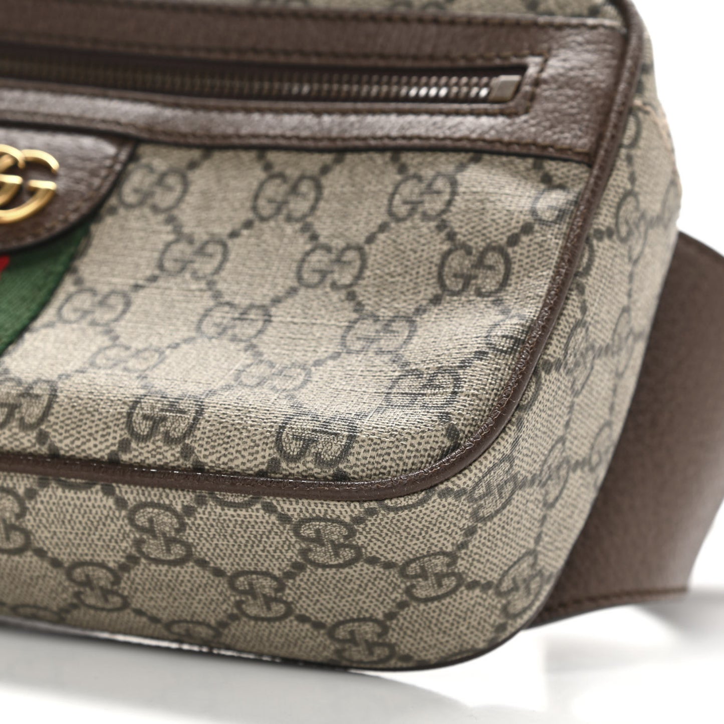 Soft GG Supreme Monogram Medium Ophidia Belt Bag Dark Brown