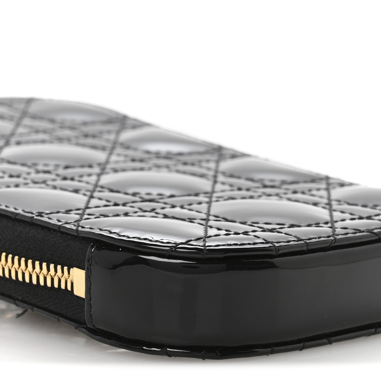 Christian Dior Patent Cannage Lady Dior Phone Holder Black 9 of 12