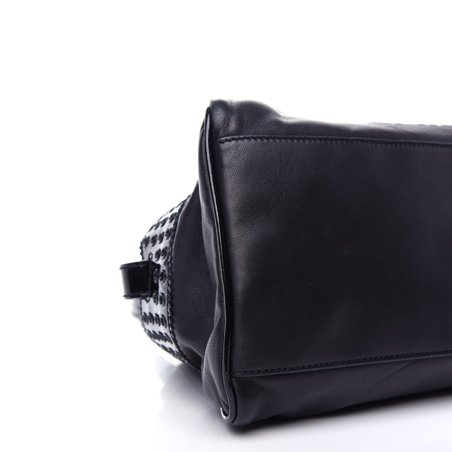 Fendi Nappa Patent Grommet Bag De Jour Black 8 of 11