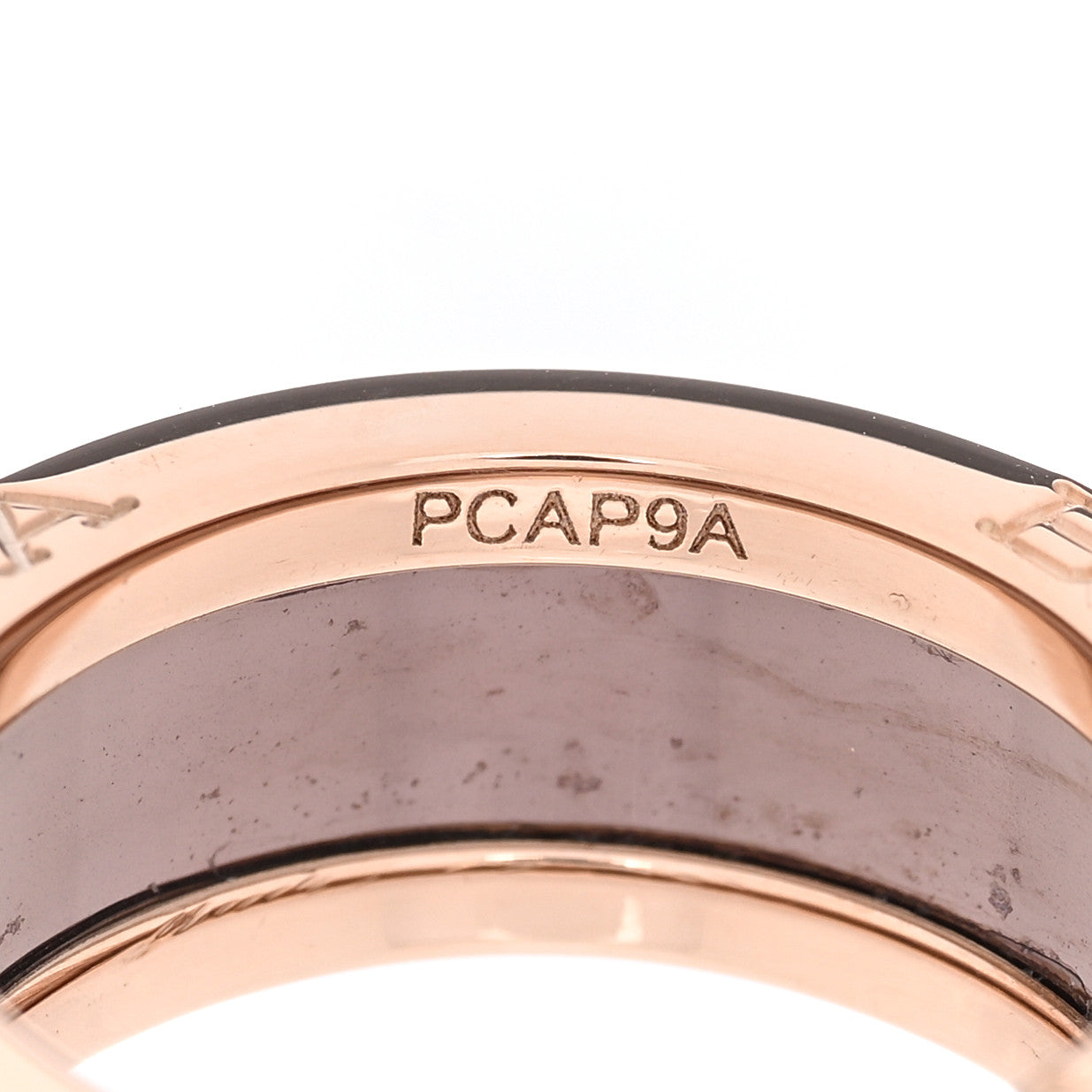 Bulgari 18K Rose Gold Bronze Cermet Roma B.Zero1 Two-Band Ring 50 5.25 6 of 8