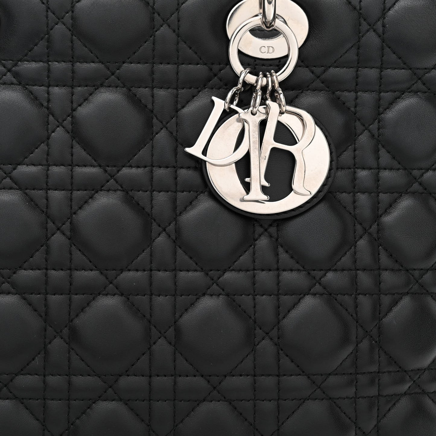 Lambskin Cannage Large Lady Dior Black