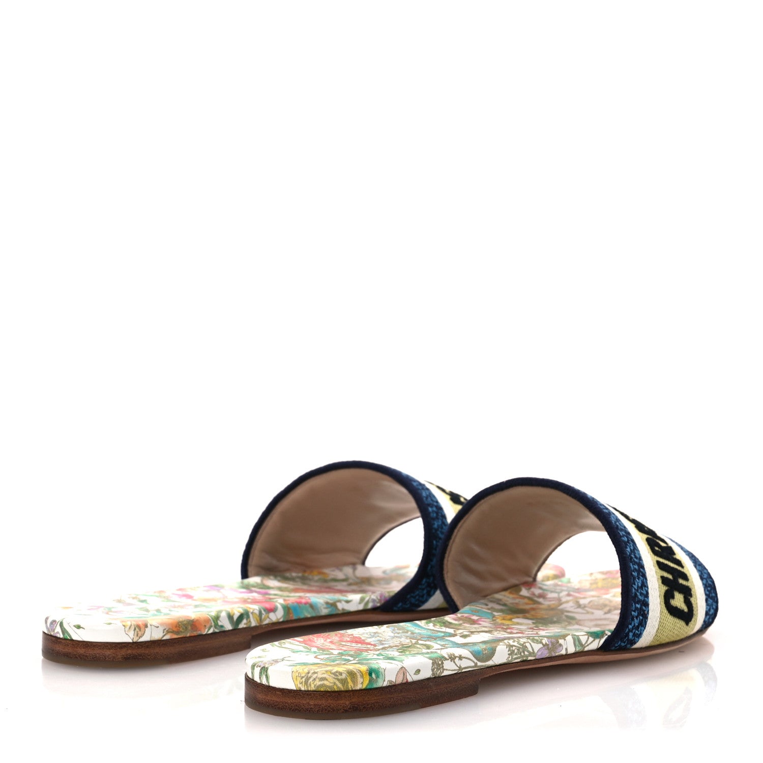 Christian Dior Canvas D-Constellation Embroidered Dway Flat Slide Sandals 36.5 White Multicolor 5 of 11