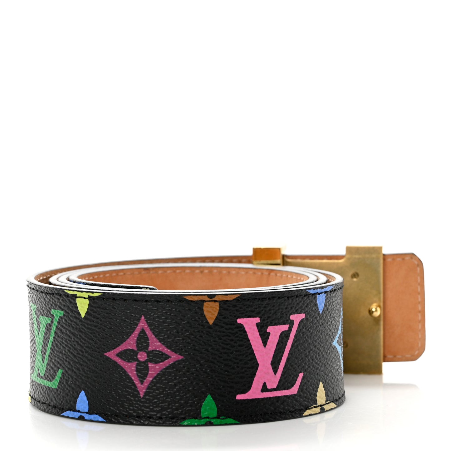 Monogram Multicolor Studded LV Initiales Belt 90 36 Black