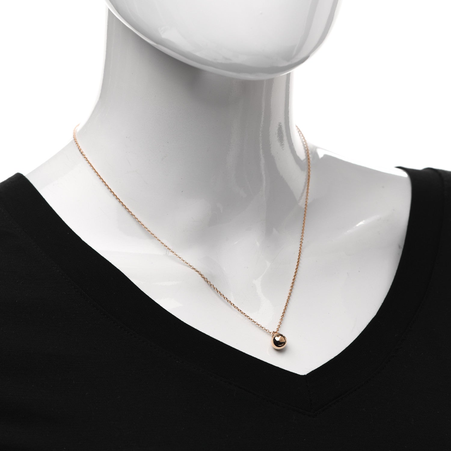 Tiffany 18K Rose Gold 8mm HardWear Ball Pendant Necklace 2 of 6