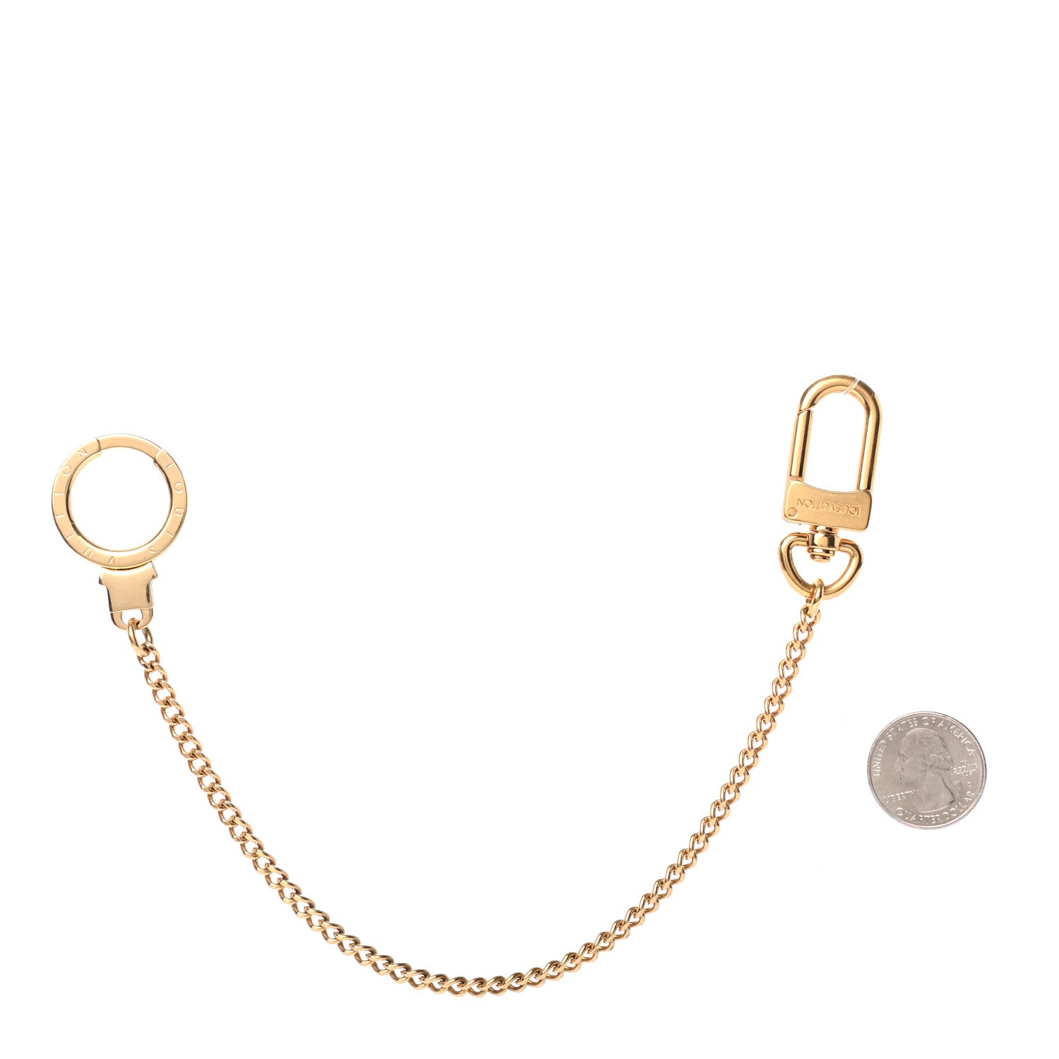 Louis Vuitton Metal Pochette Extender Key Ring Chain Gold 2 of 3
