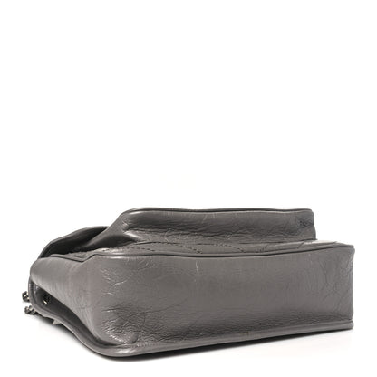 Saint Laurent Crinkled Calfskin Matelasse Monogram Large Niki Chain Satchel Fog 4 of 15