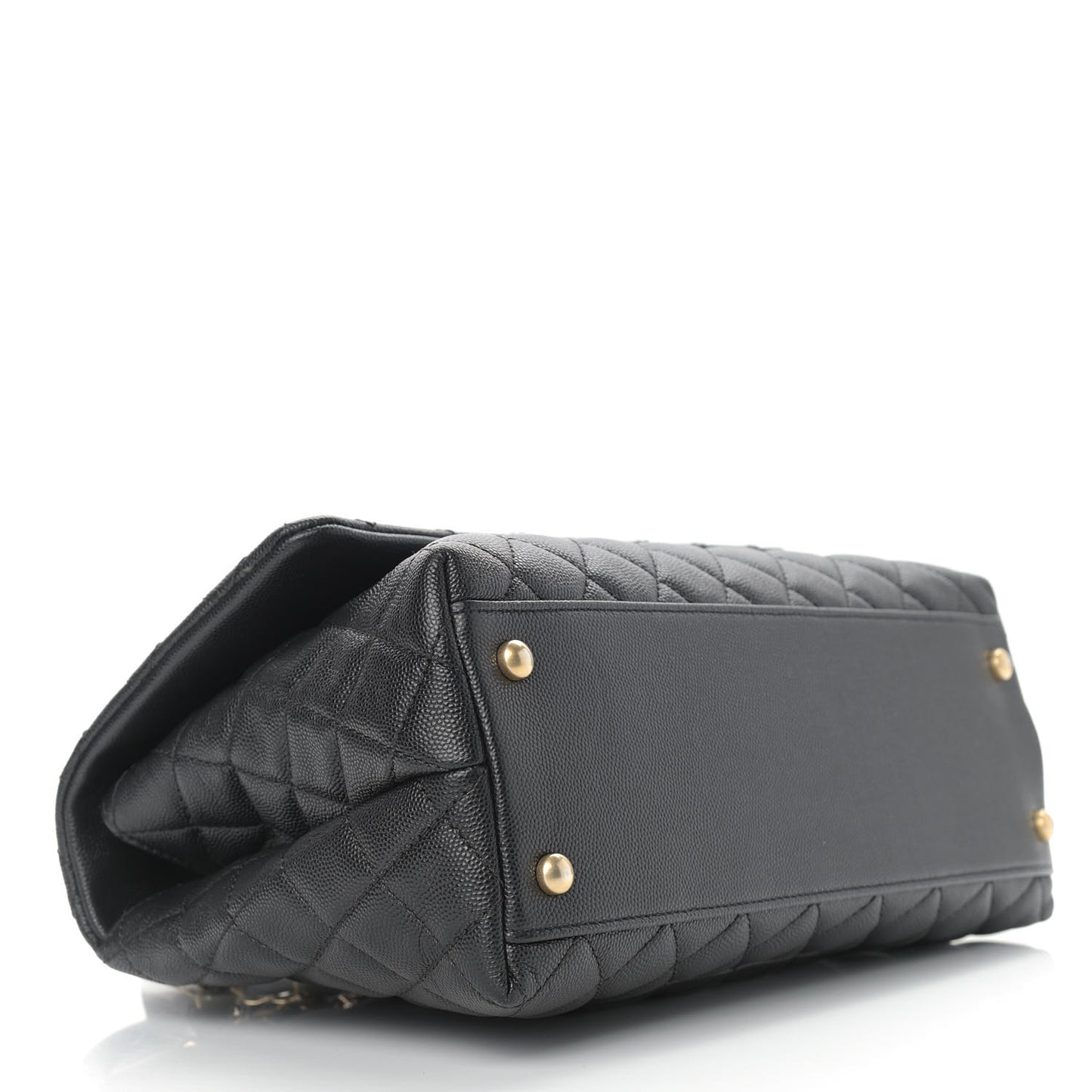 Caviar Quilted Small Coco Handle Flap Black