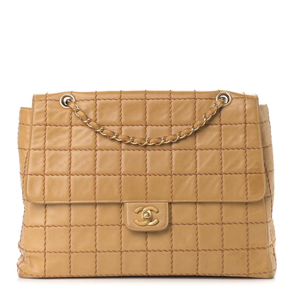Chanel Lambskin Quilted Chocolate Bar Flap Shoulder Bag Beige 1 of 18