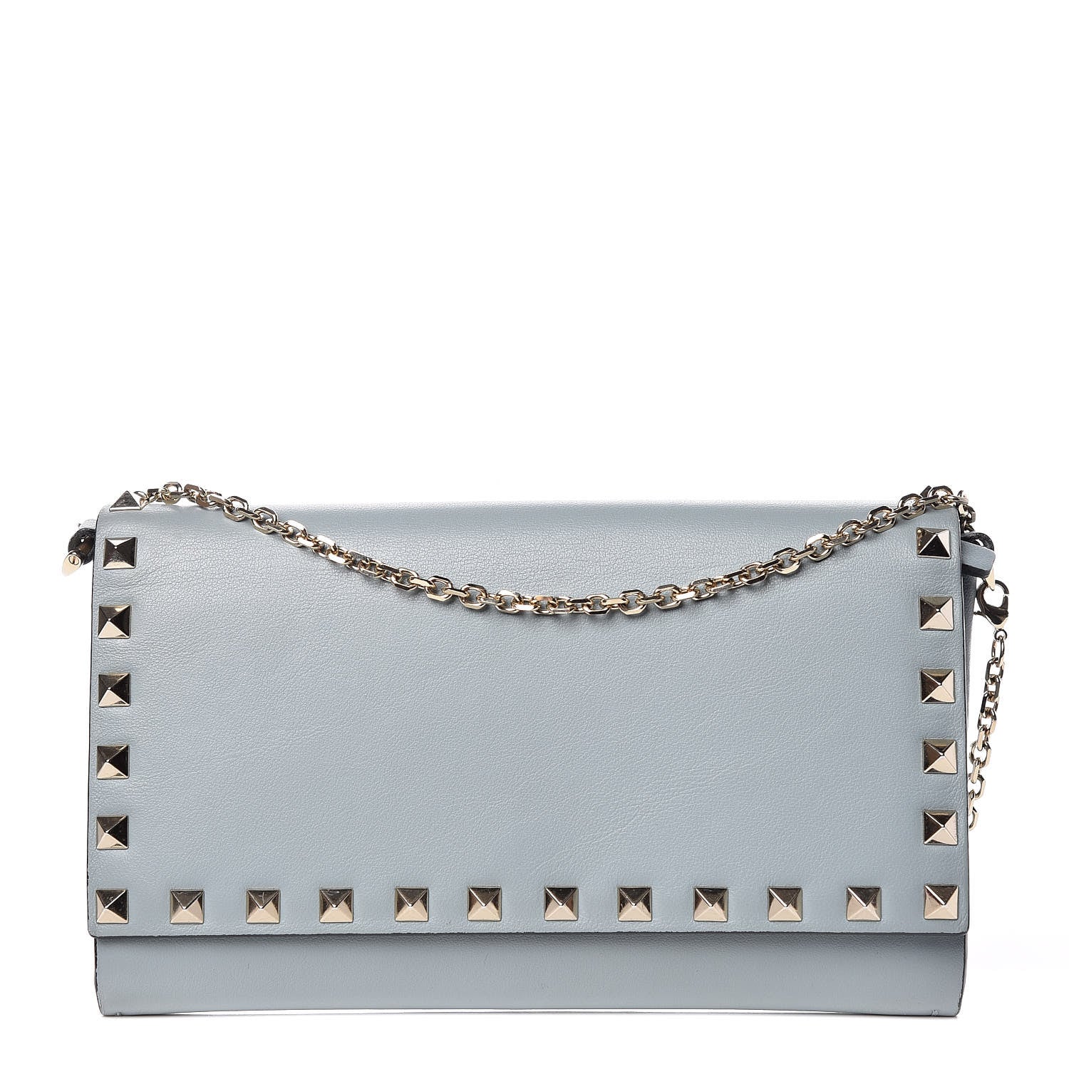 Valentino Garavani Vitello Small Rockstud Flap Wallet on Chain Nube 1 of 14