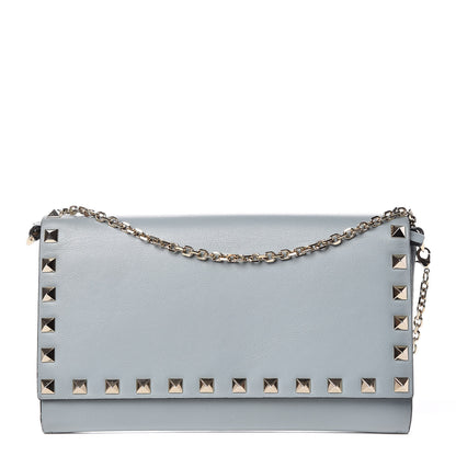 Valentino Garavani Vitello Small Rockstud Flap Wallet on Chain Nube 1 of 14