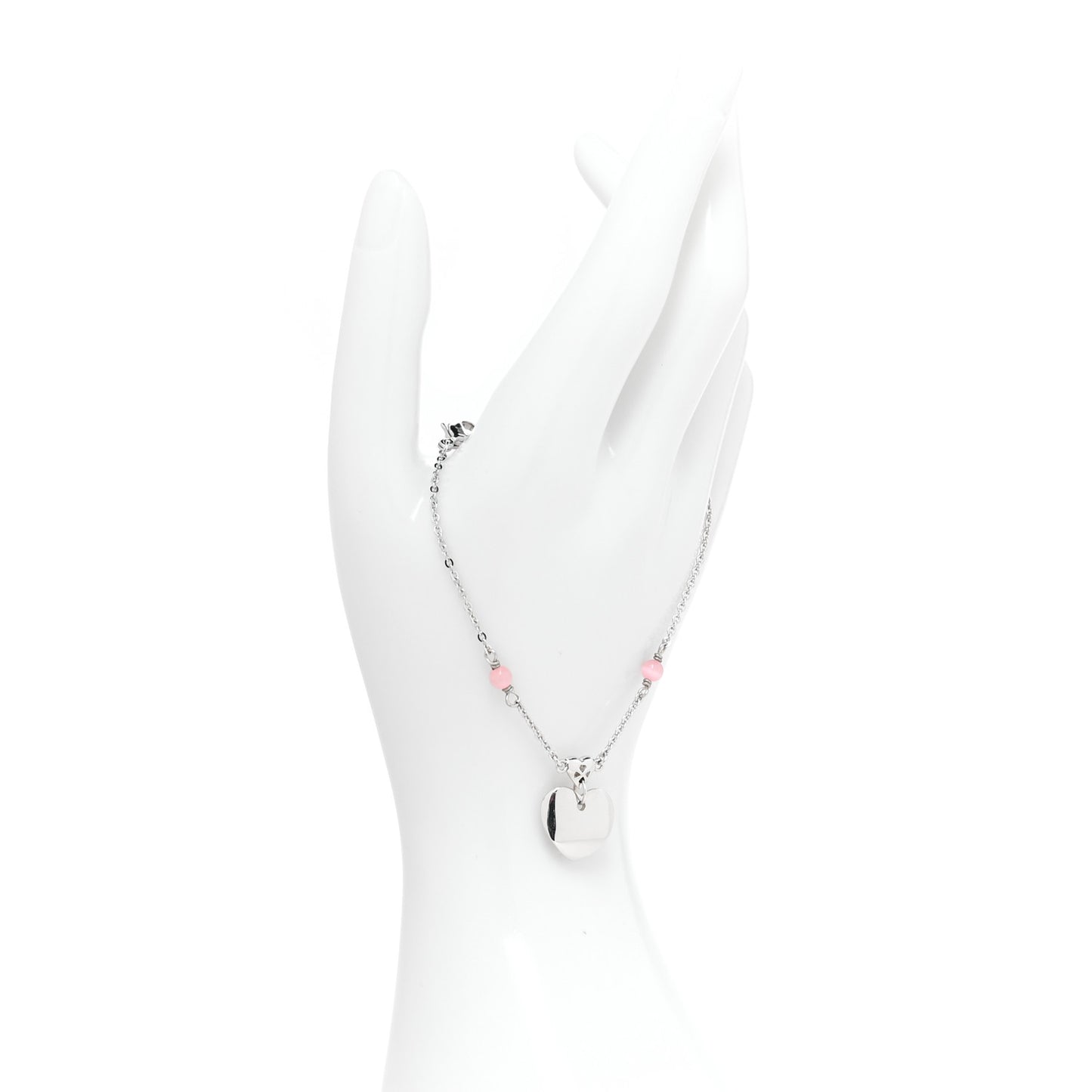 Logo Charms Heart Bracelet Silver