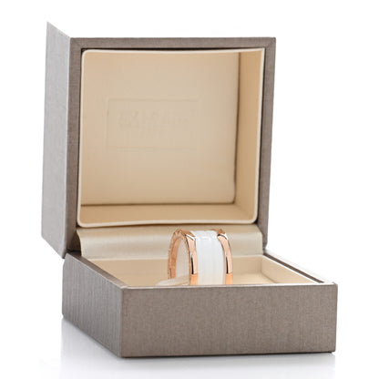 Bulgari 18K Rose Gold White Ceramic B.Zero1 Four-Band Ring 56 7.5 5 of 5
