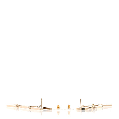 Chanel Metal Cha-Nel Logo Drop Earrings Gold 3 of 4