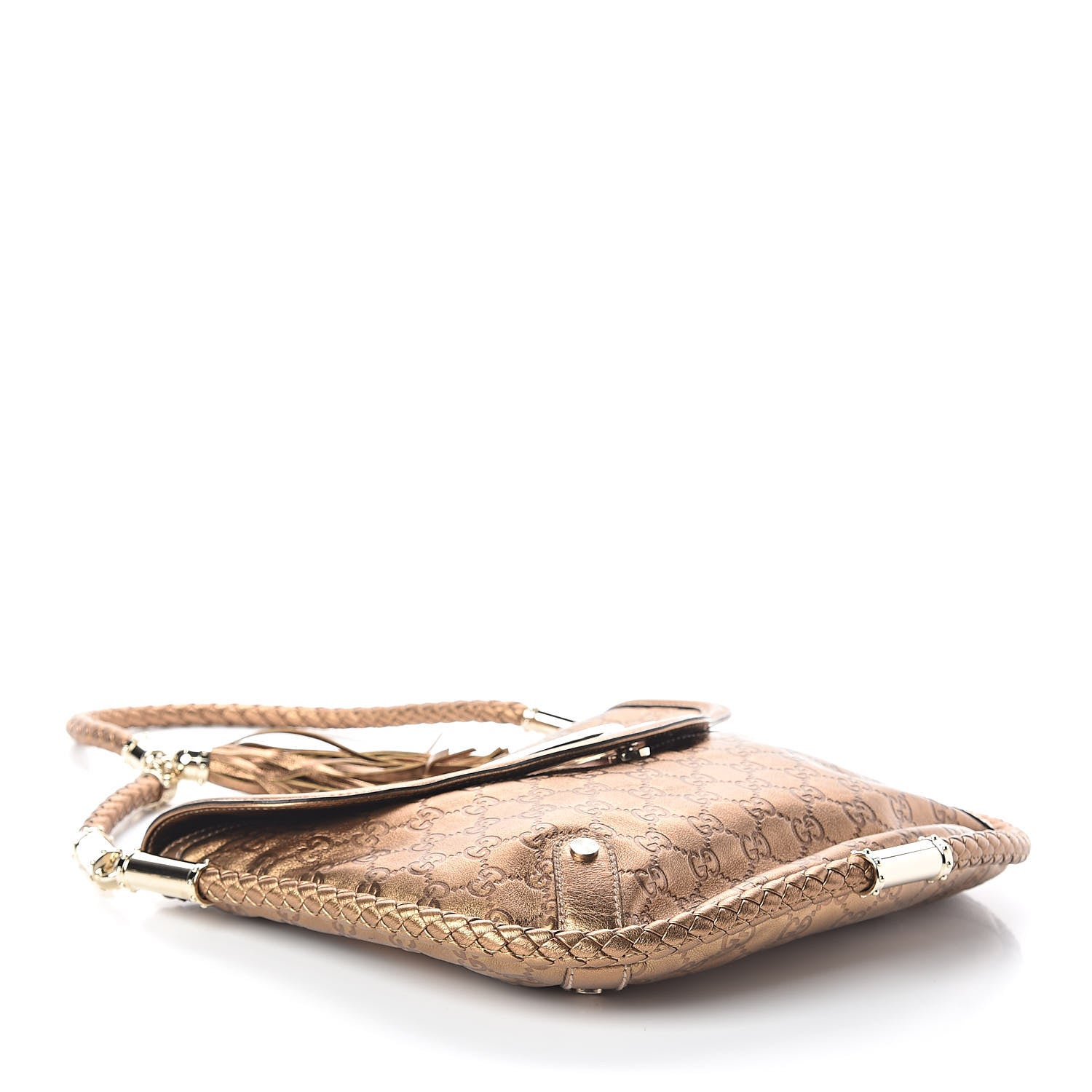 Gucci Guccissima Britt Tassel Shoulder Bag Bronze 4 of 8