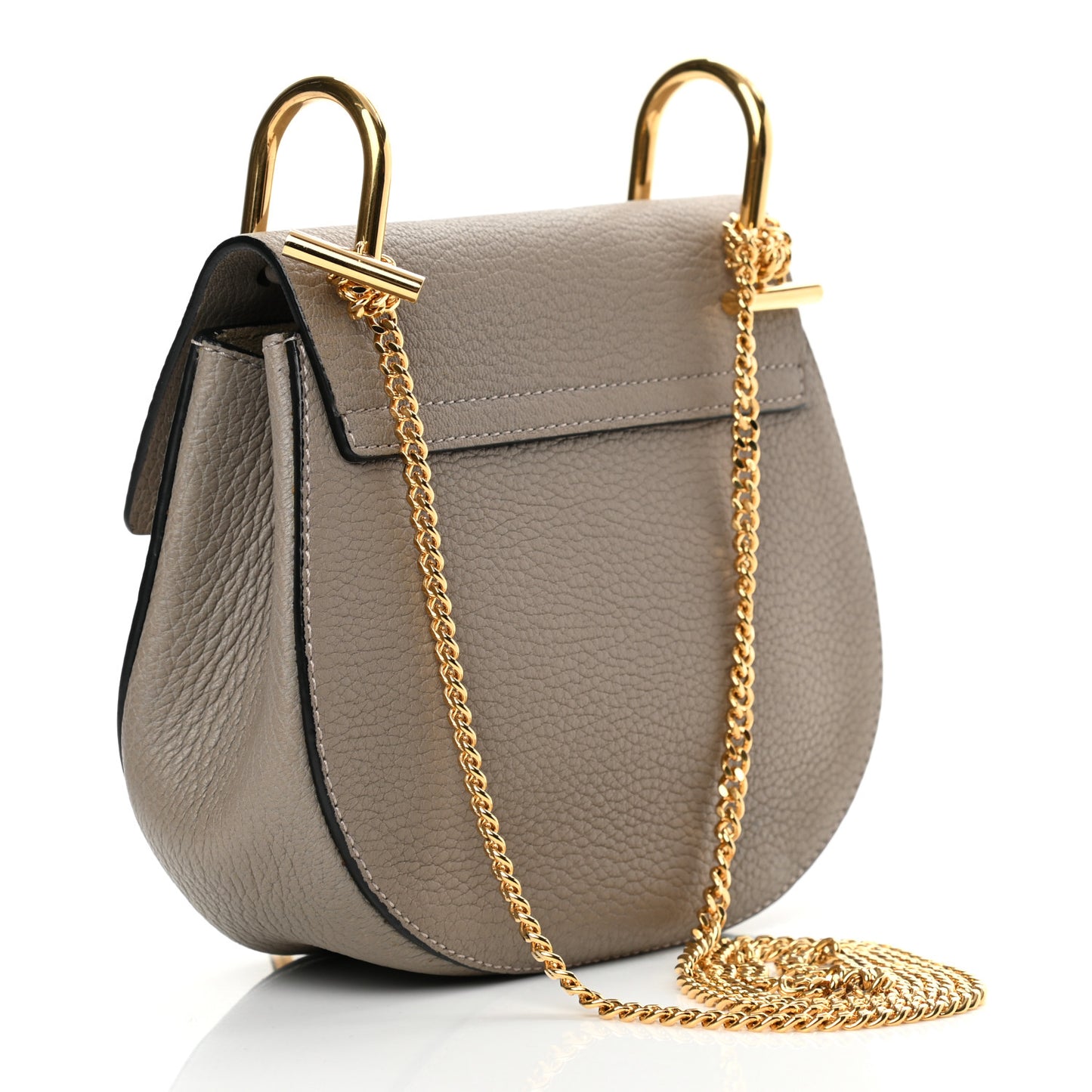 Grained Lambskin Mini Drew Shoulder Bag Motty Grey