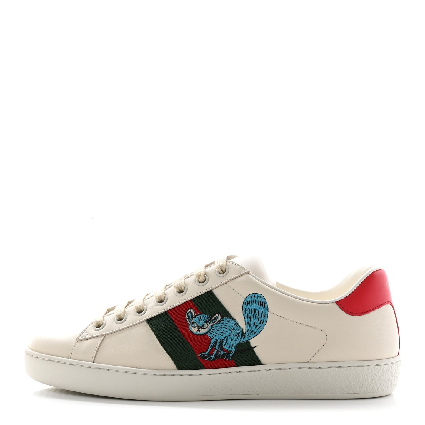 X FREYA HARTAS Calfskin Miro Soft Web Mythical Creature Embroidered Mens Ace Sneakers 6 New Mystic White