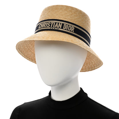 Christian Dior Straw Bucket Hat 57 Natural 2 of 11