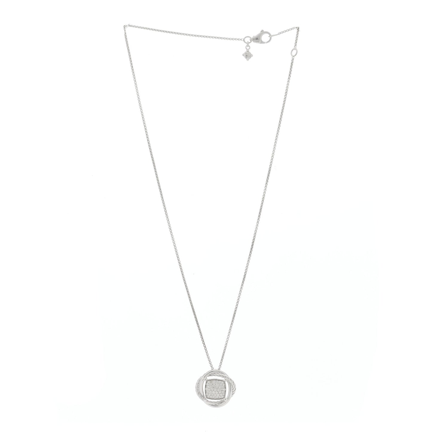 Sterling Silver Diamond 20mm Infinity Pendant Necklace