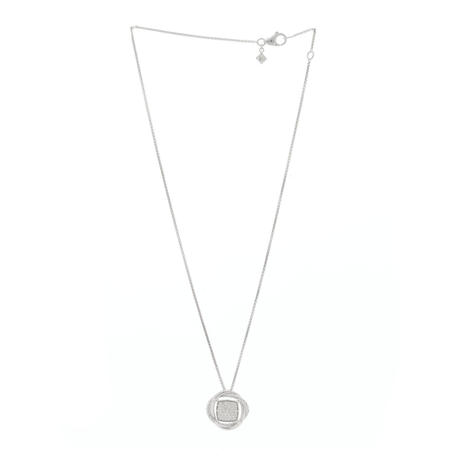 David Yurman Sterling Silver Diamond 20mm Infinity Pendant Necklace 2 of 5