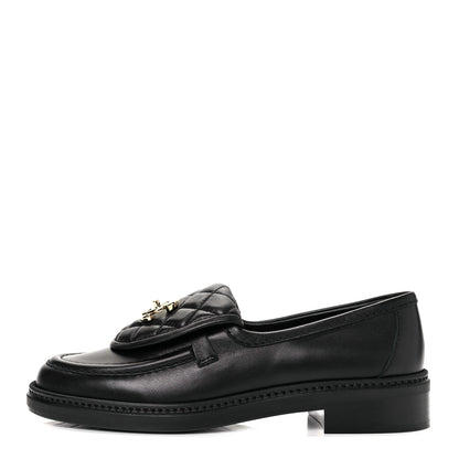 Chanel Lambskin Quilted CC Turnlock Loafers 36 Black 1 of 8