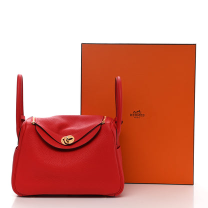 Hermes Taurillon Clemence Lindy 26 Rouge De Coeur 11 of 11