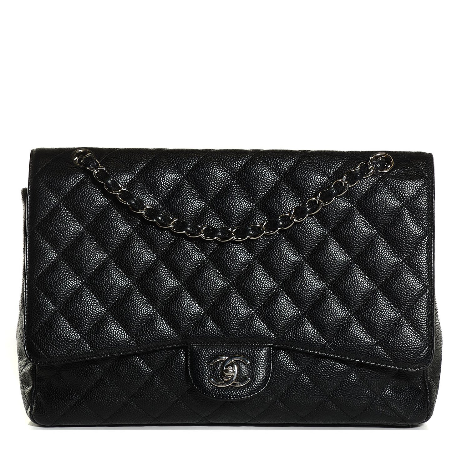 Caviar Quilted Maxi Single Flap Black