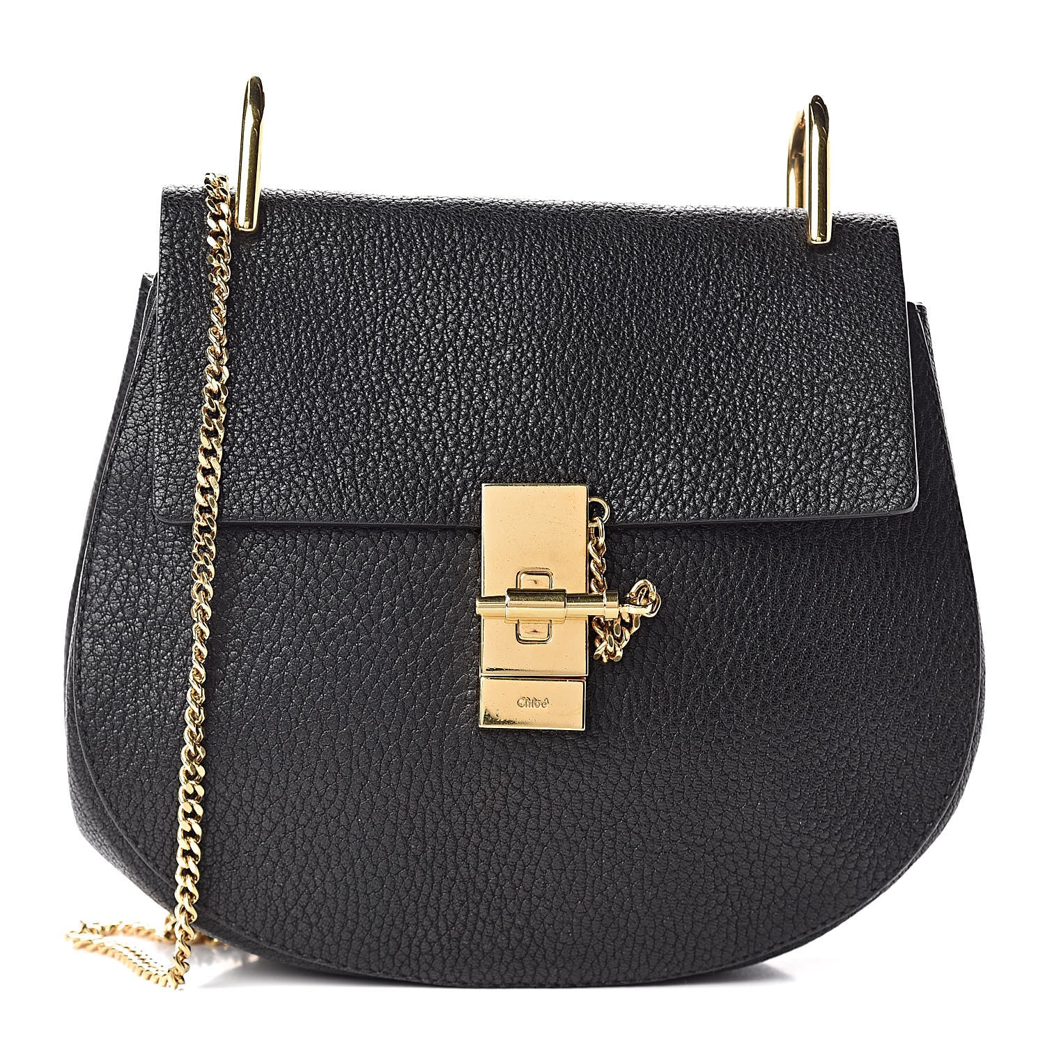 Chloe Grained Lambskin Drew Shoulder Bag Black 1 of 8