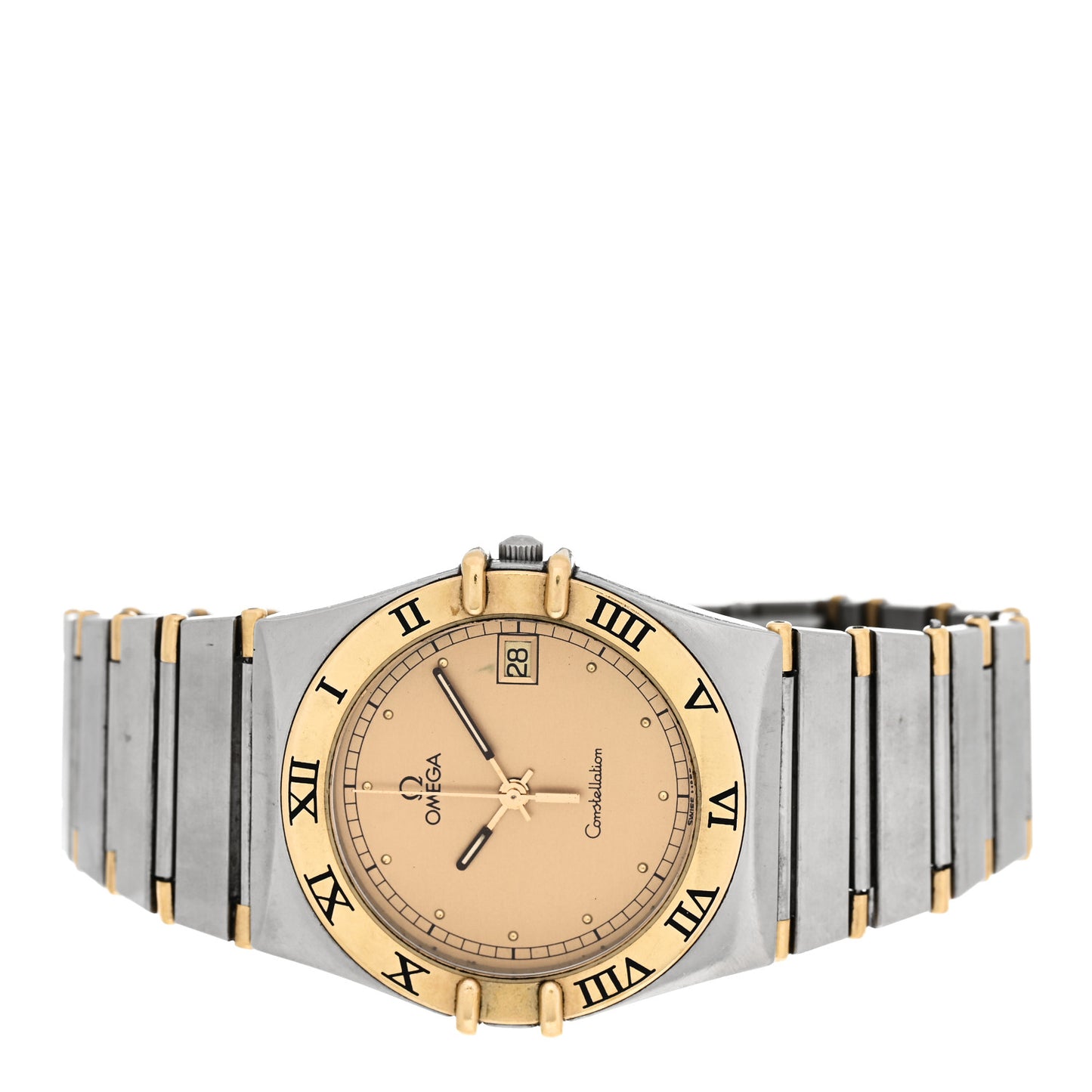 Stainless Steel 18K Yellow Gold 33mm Constellation Quartz Watch Champagne