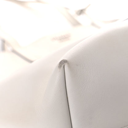 Prada City Calf Front Pocket Large Shopping Tote White Black 6 of 22