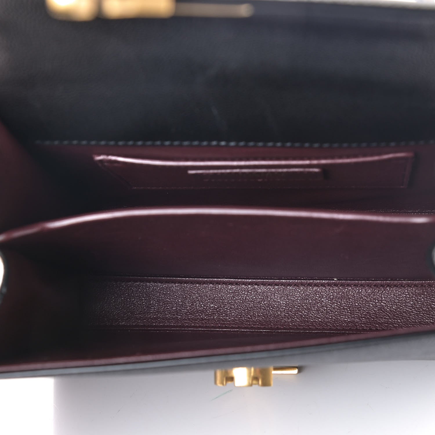 Saint Laurent Grain de Poudre Mini Classic Monogram Cassandra Top Handle Black Rouge Legion 4 of 8