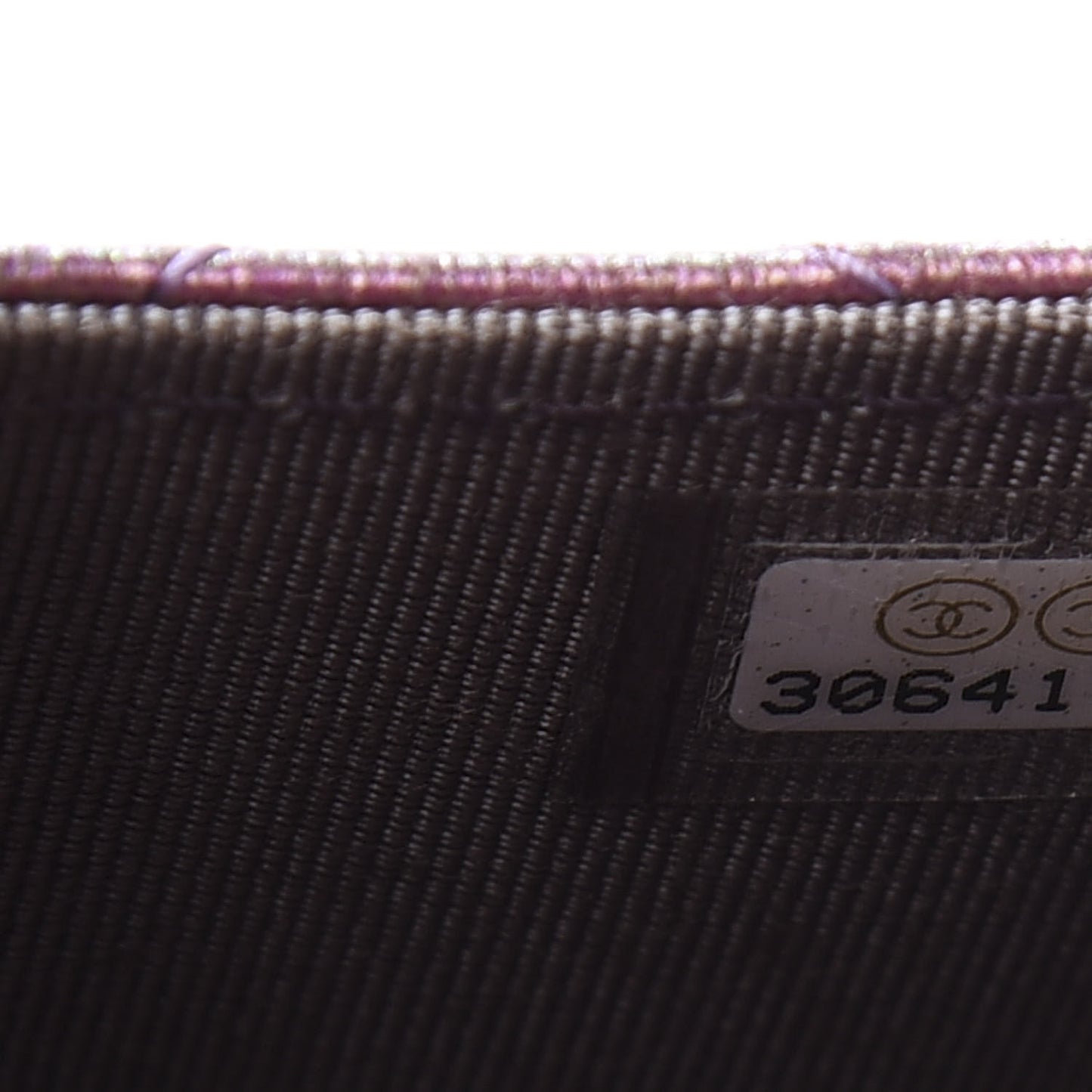 Iridescent Lambskin Quilted Flap Card Holder On Chain Purple